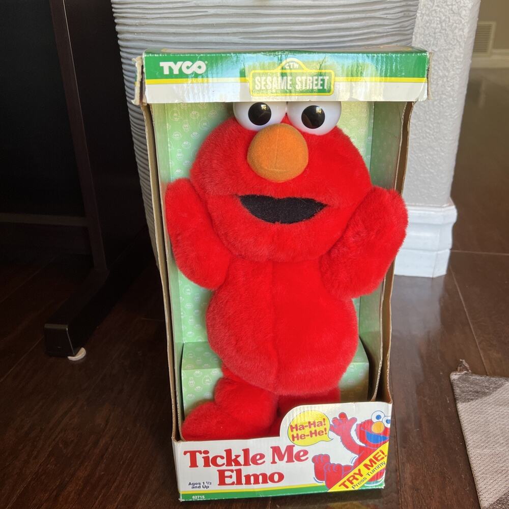 Vintage 1996 Tyco TICKLE ME ELMO Red Plush Sesame Street Toy NIB 62715